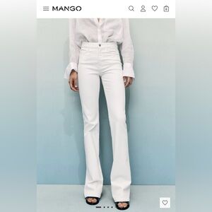 Mango White flare Denim Pants